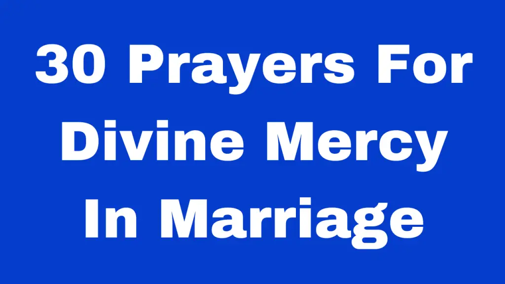 prayers for divine mercy in marriage