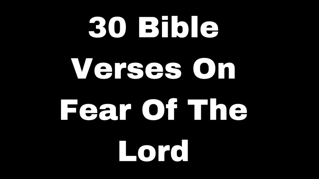 bible verses on fear of the lord
