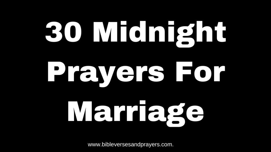 midnight prayers for marriage