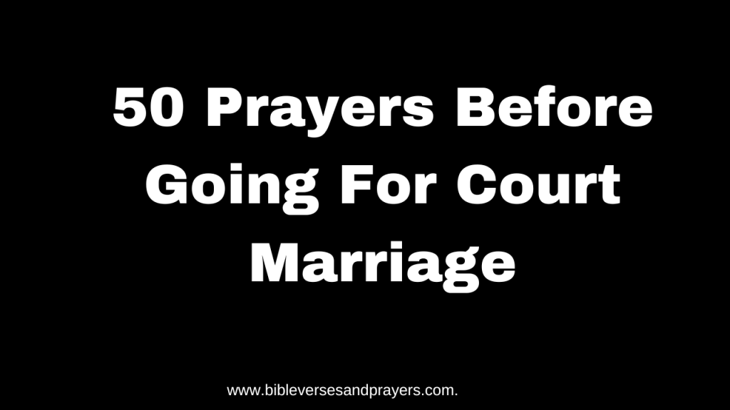 prayers before going for court marriage