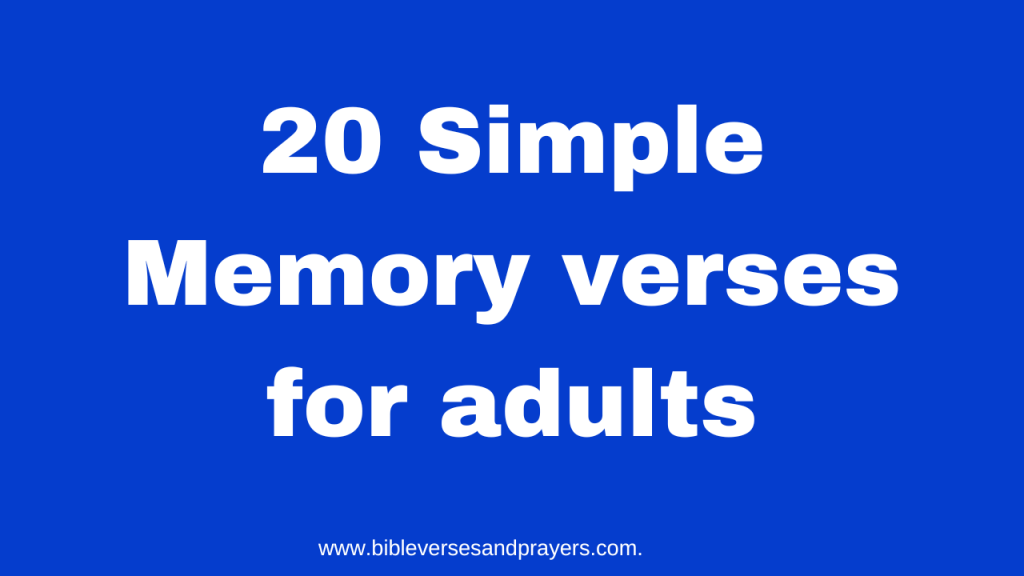 Memory verses for adults