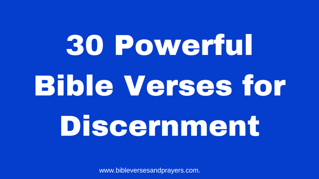 bible verses for discernment