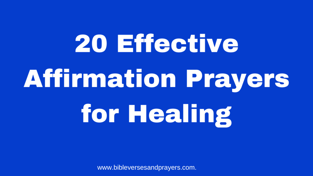 Affirmation prayer for healing