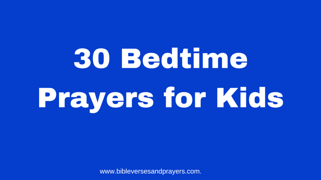 Bedtime prayer for kids