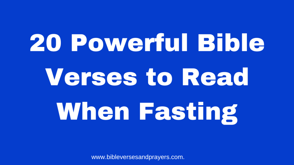 Bible verses to read when fasting