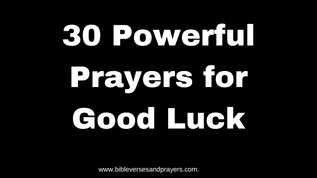 Powerful prayers for good luck