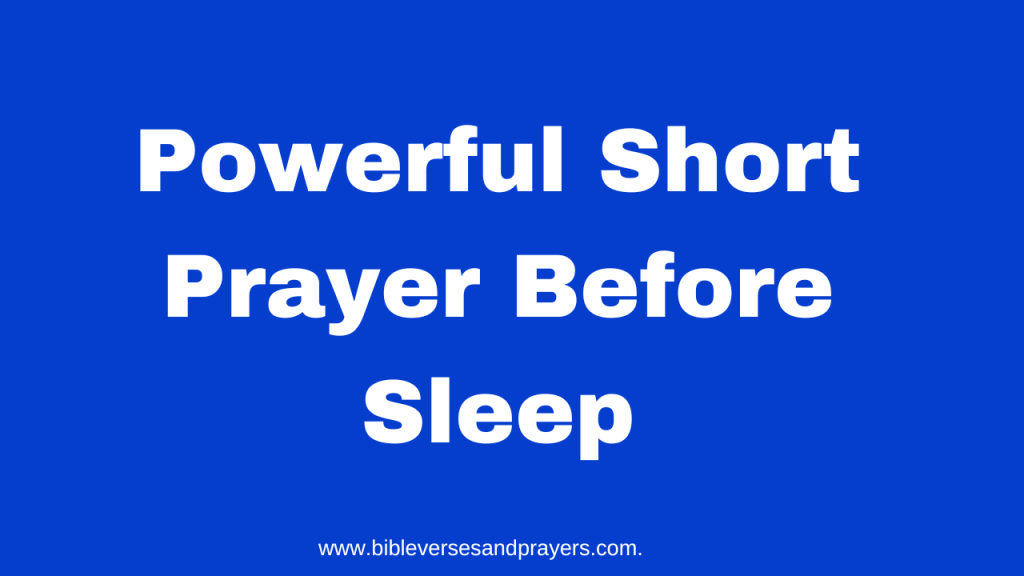 Short prayer before sleep