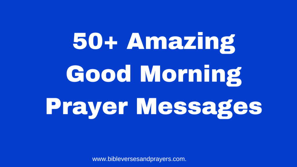 good morning prayer message