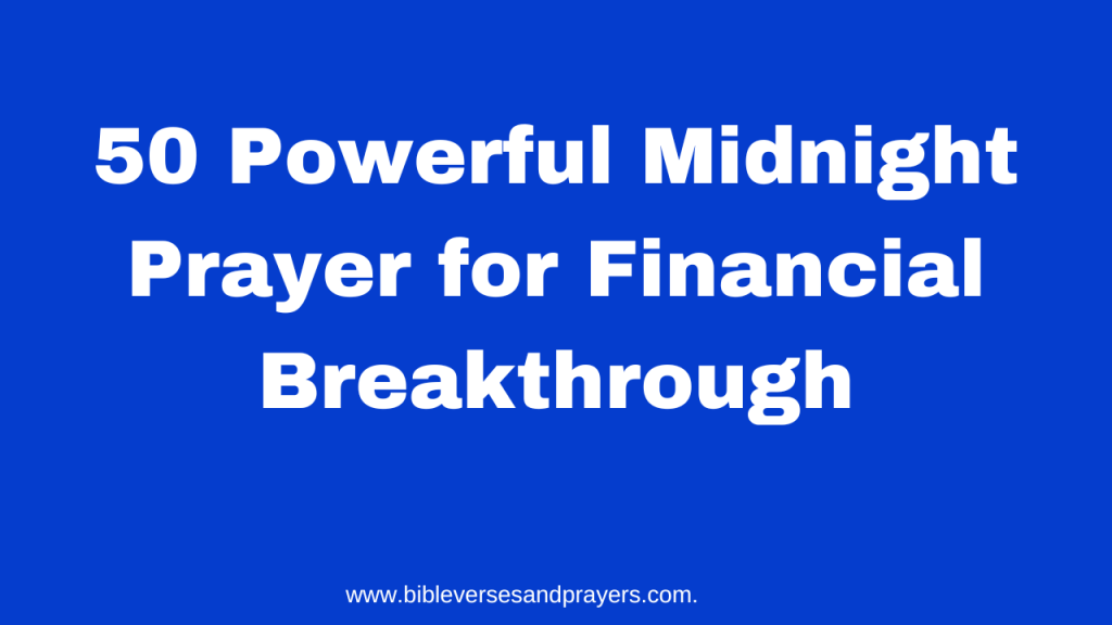 midnight prayer for financial breakthrough