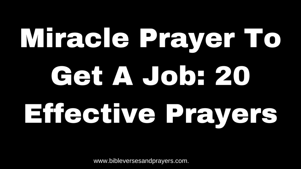 miracle prayer to get a job