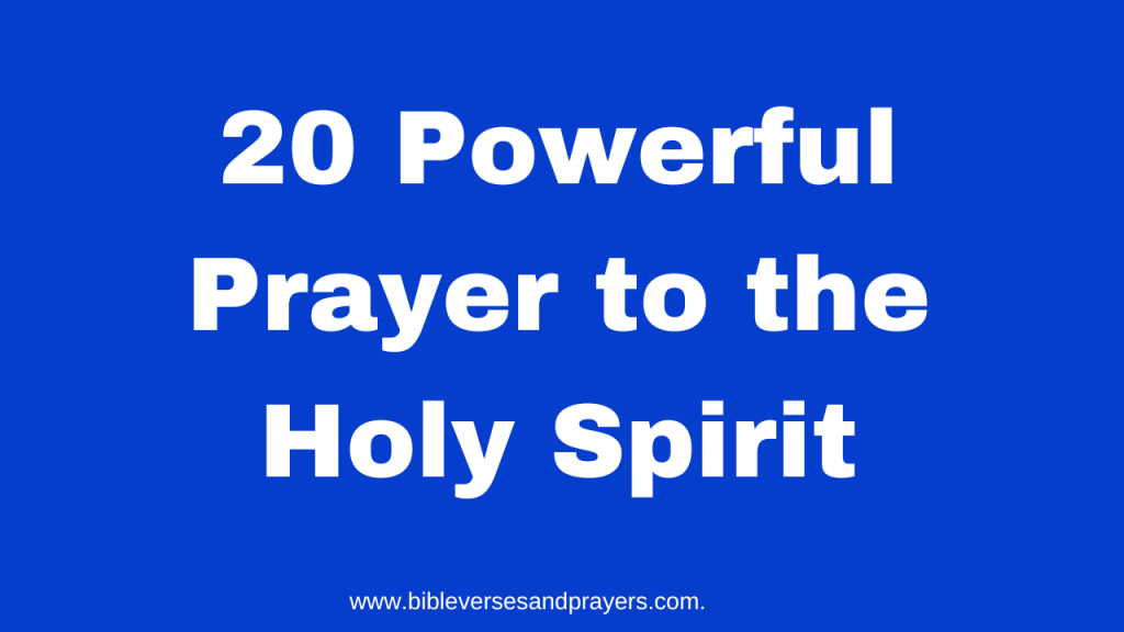 powerful prayer to the holy spirit