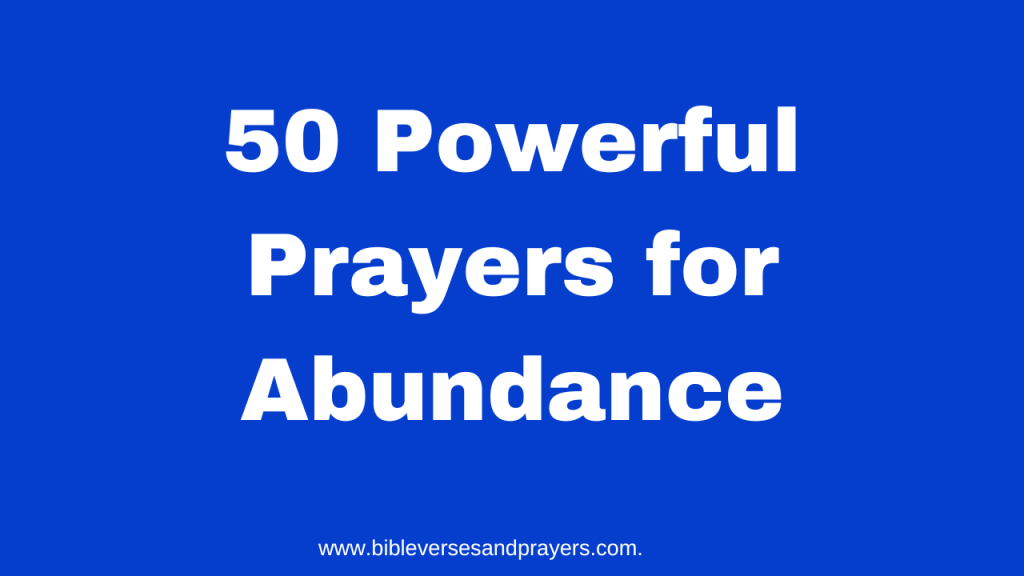 prayer for abundance