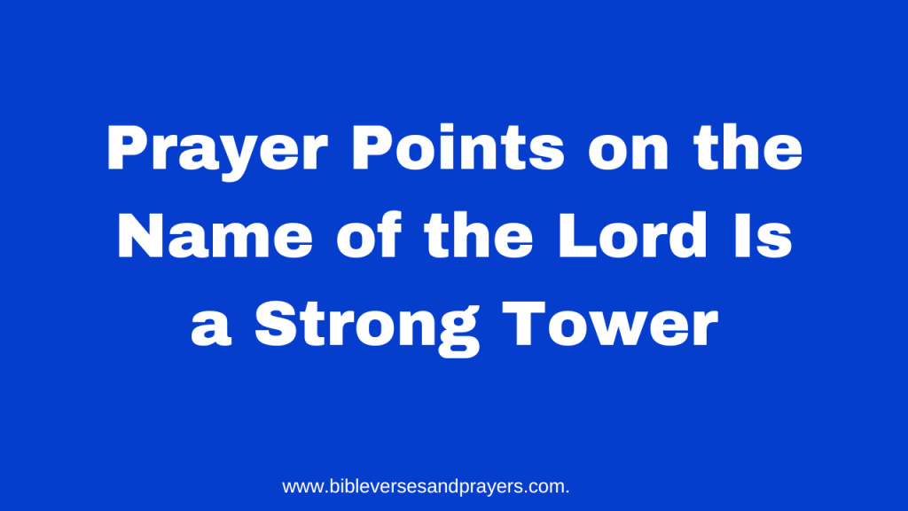 Prayer Points on the Name of the Lord Is a Strong Tower