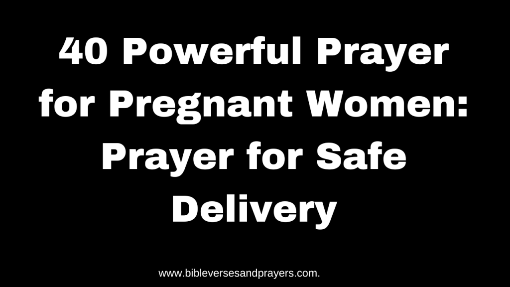 Prayer for pregnant women