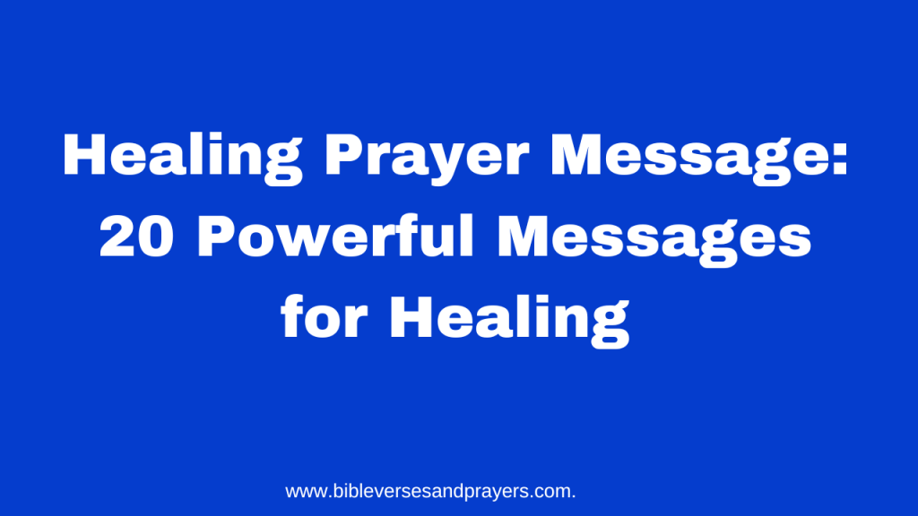 healing prayer message