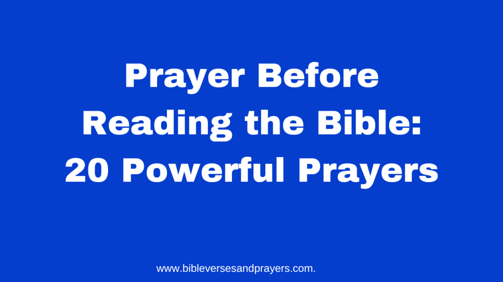 prayer before reading the bible