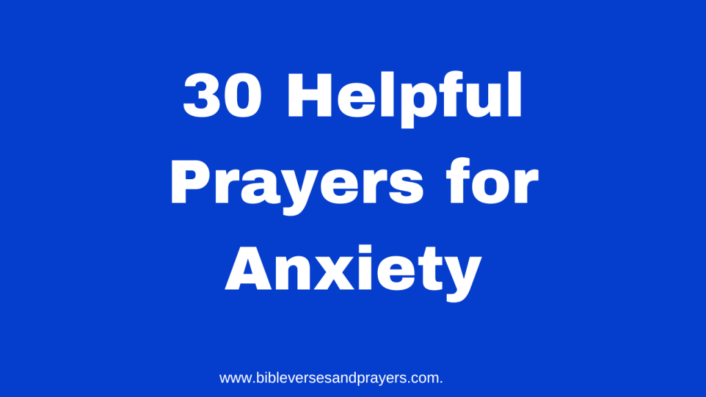 prayer for anxiety