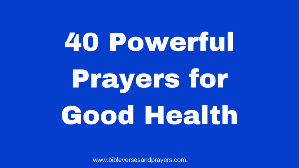 prayer for health