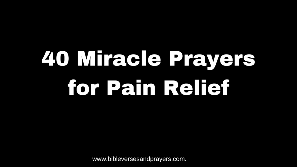 prayer for pain relief