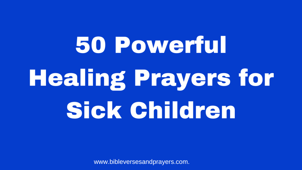 prayers for sick children