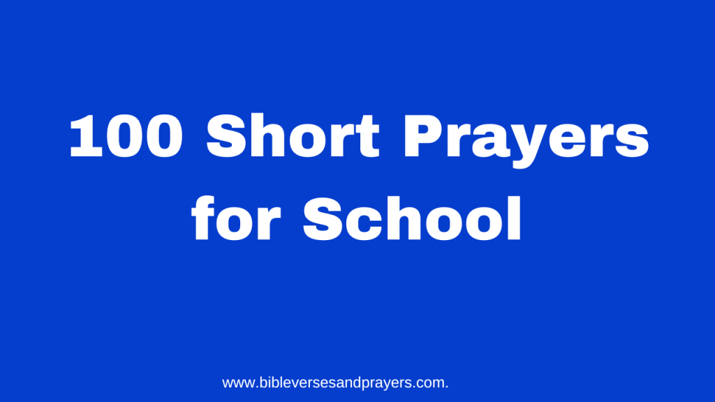 100 short prayers for school