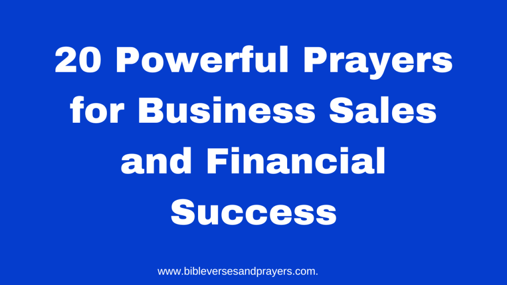 Prayer for business sales