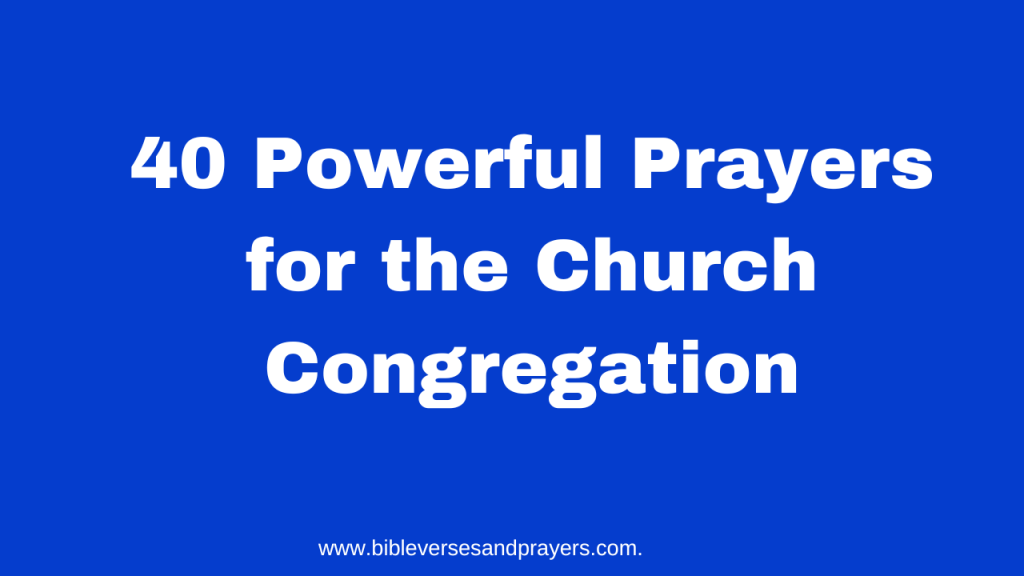 Prayer for the church congregation