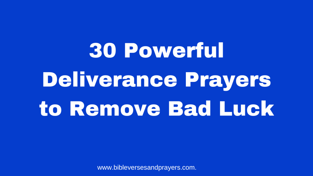 prayer to remove bad luck