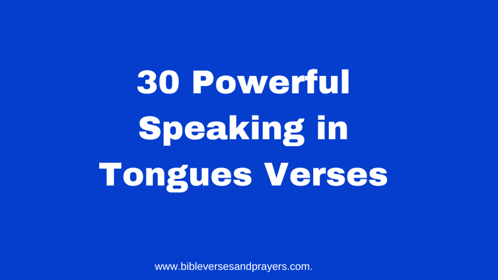 speaking in tongues verses