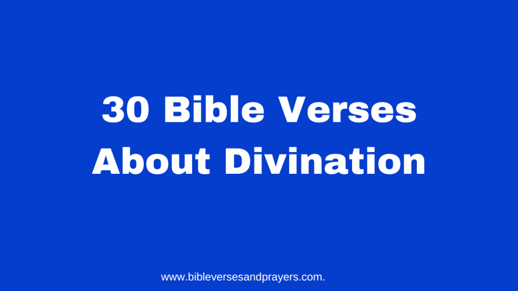 Bible Verses About Divination