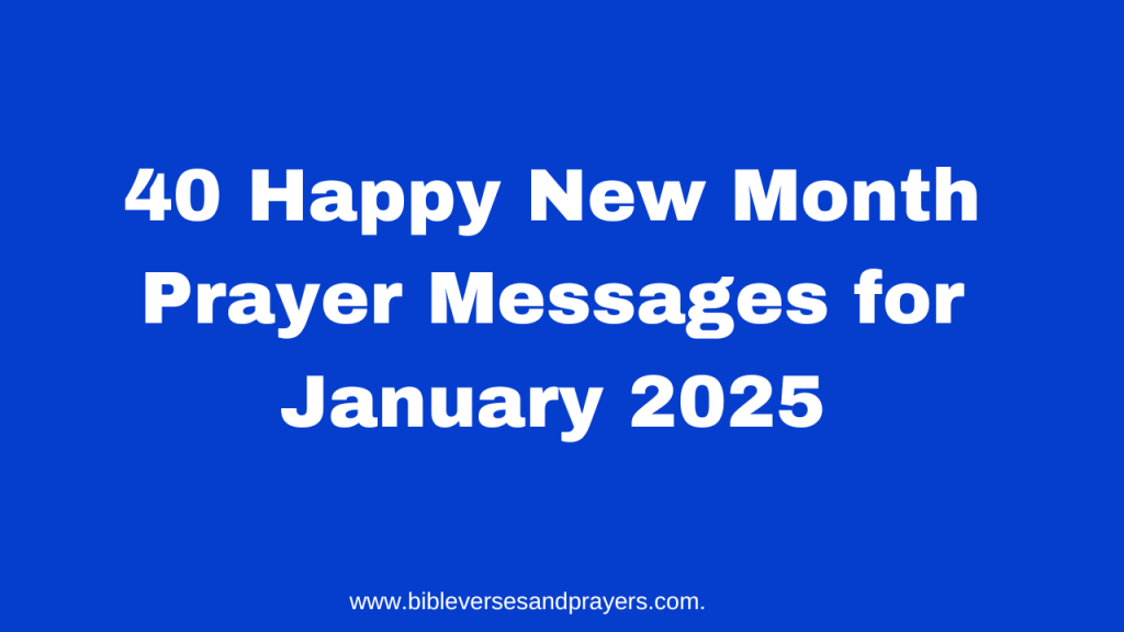 Happy new month prayer messages for January