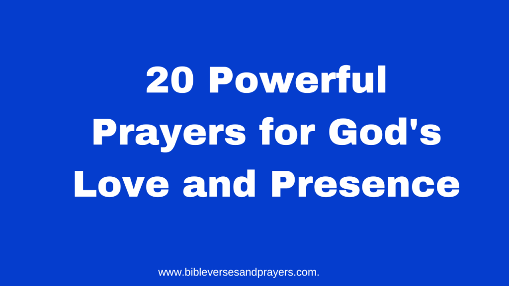 Prayer for God's Love and Presence