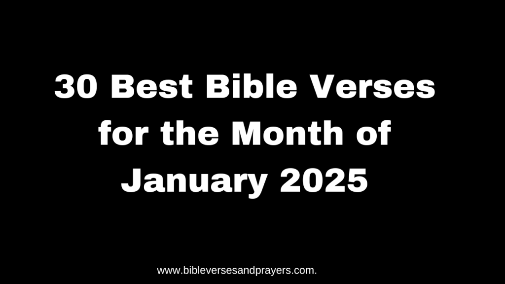 bible verses for the month of January