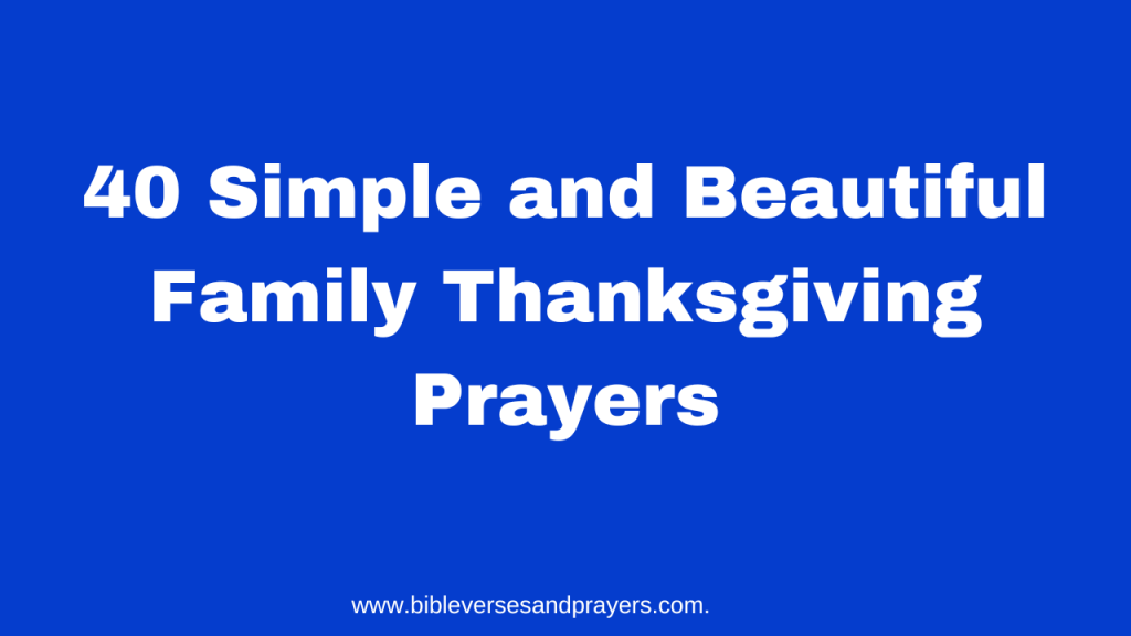 family thanksgiving prayer