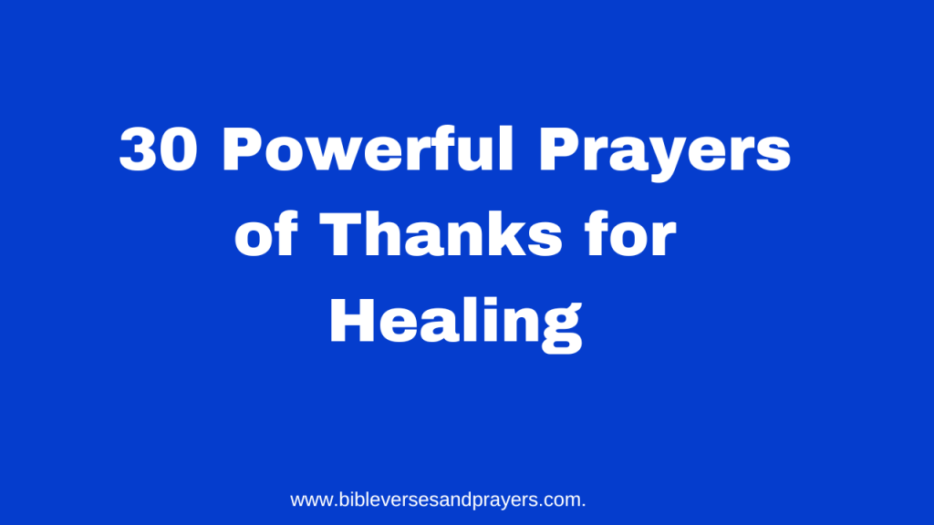 prayer of thanks for healing