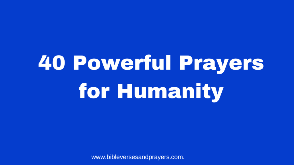 prayers for humanity