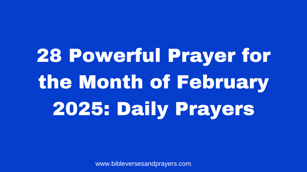 Prayer for the Month of February