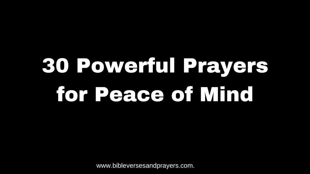 Prayers for Peace of Mind