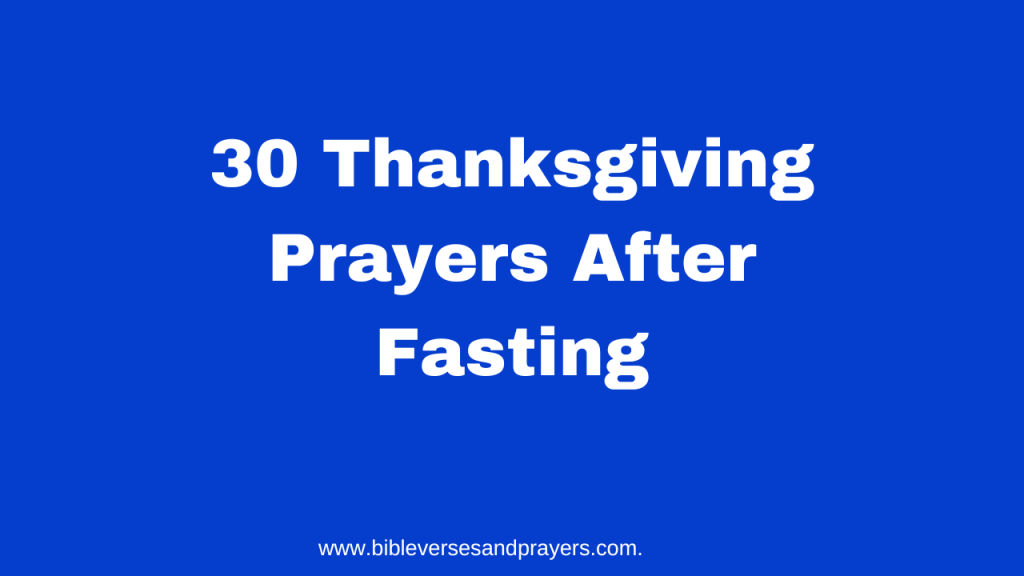 Thanksgiving prayer after fasting