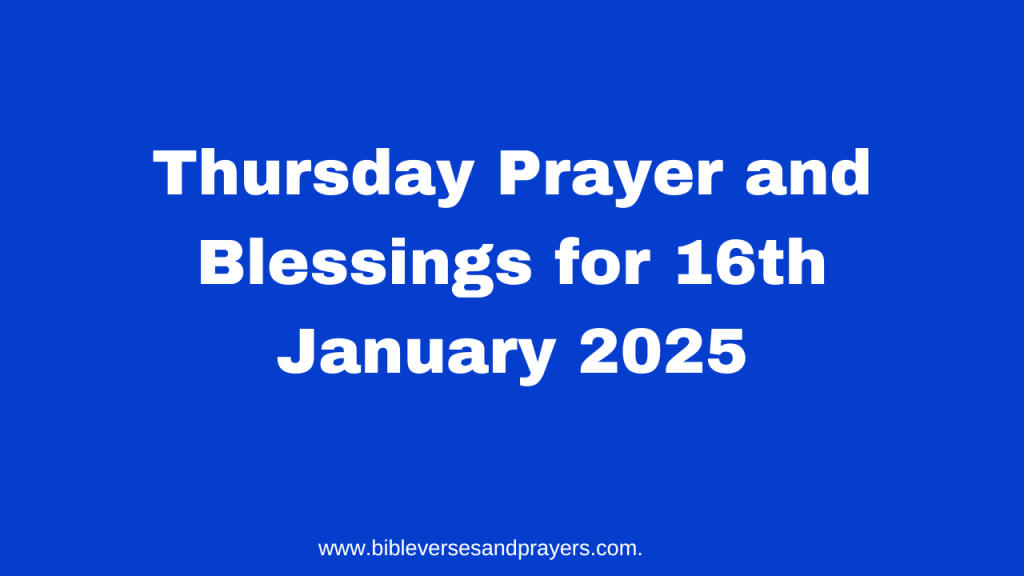 Thursday prayer and blessings