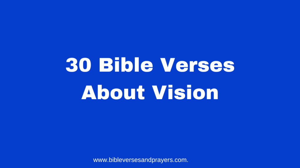 bible verses about vision