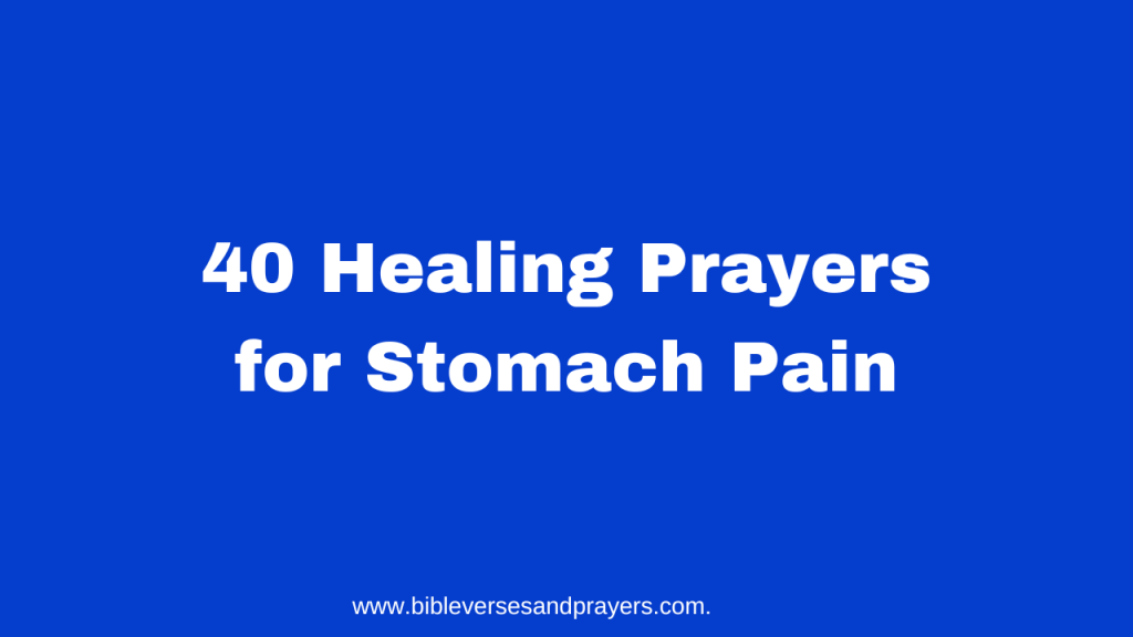 prayer for stomach pain