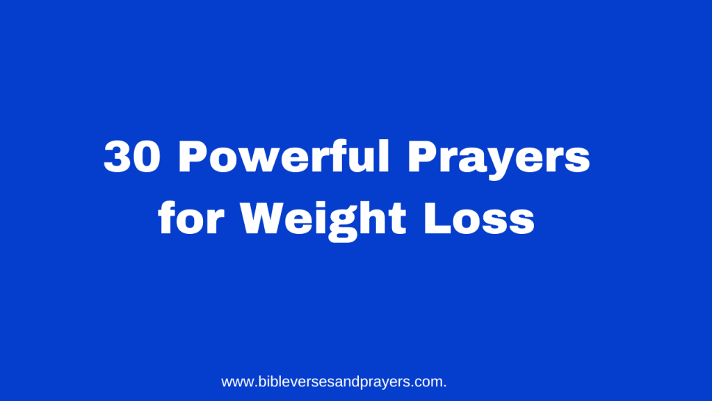 prayer for weight loss