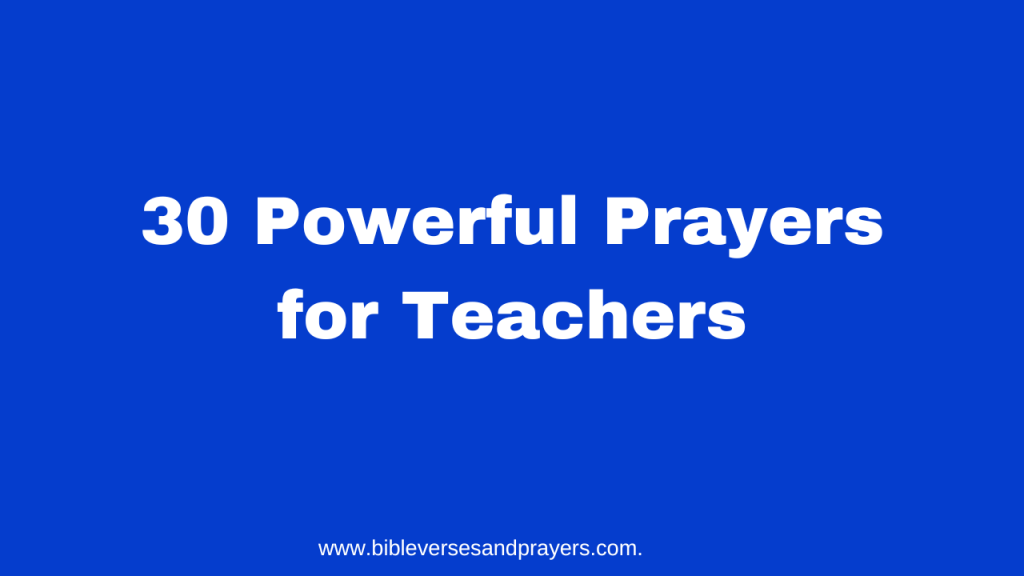 prayers for teachers