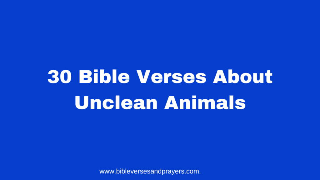 Bible verses about unclean animals