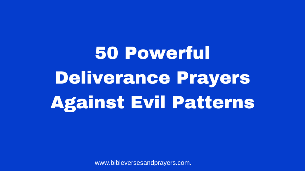 Prayers against evil patterns