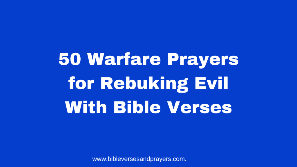 Prayers for rebuking evil