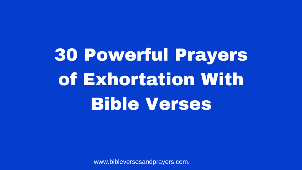 Prayers of exhortation