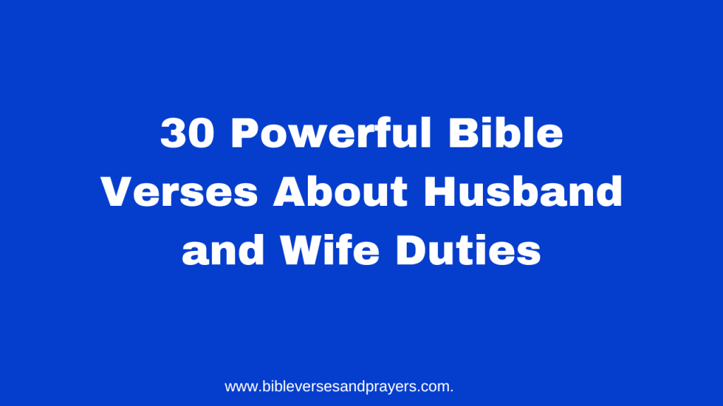 bible verses about husband and wife duties