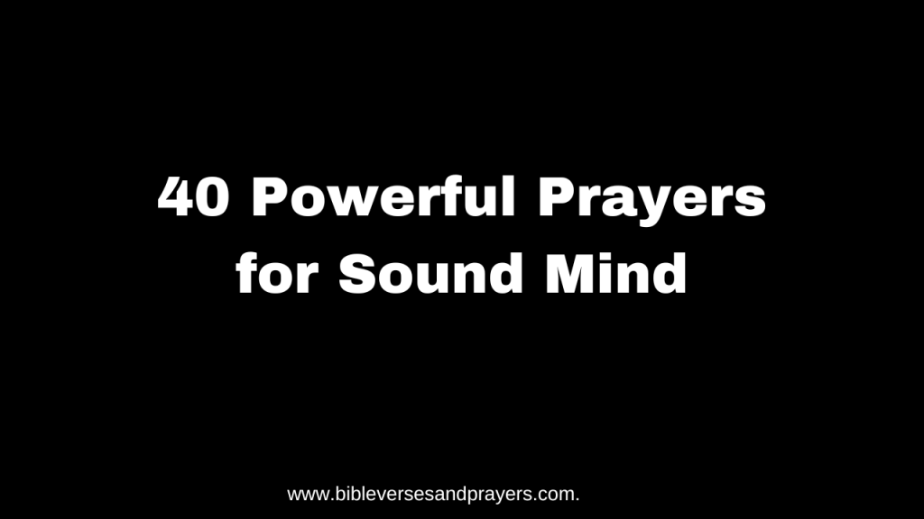 prayers for sound mind